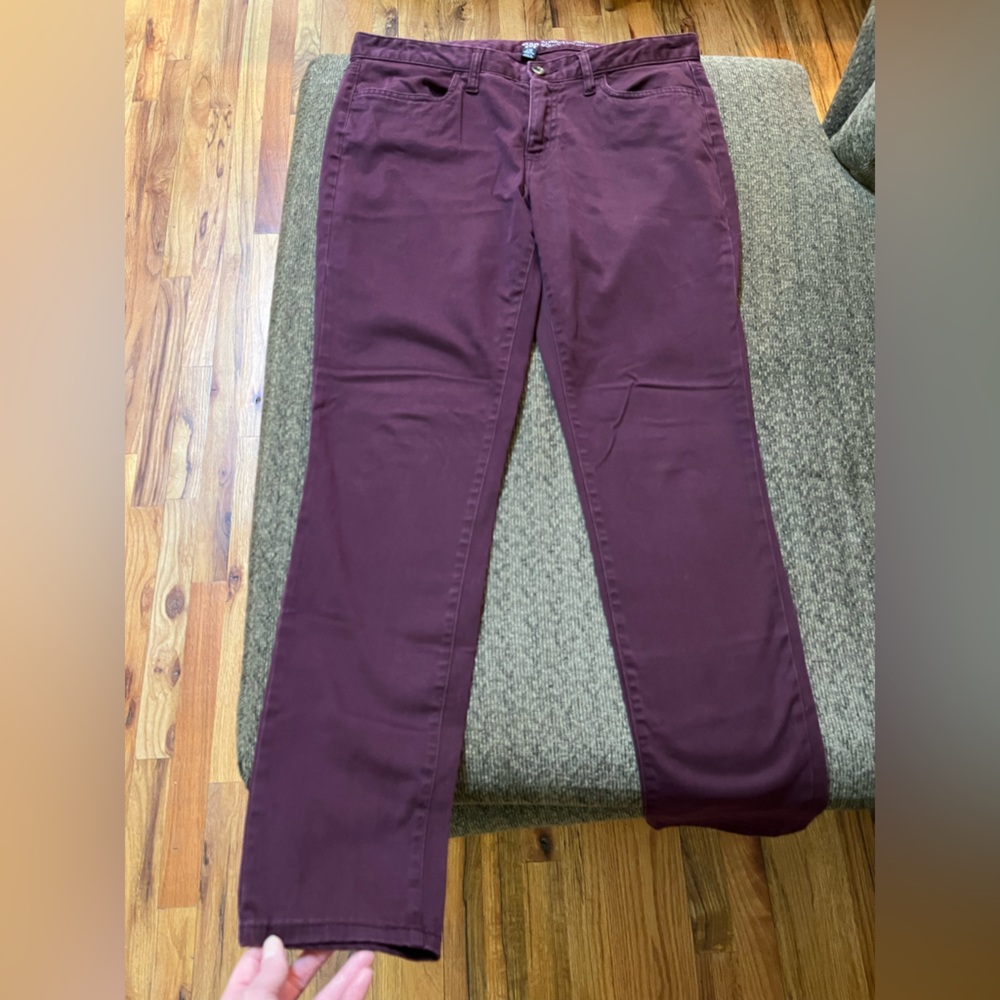 Gap Always Skinny burgundy maroon skinny pants jeans size 10